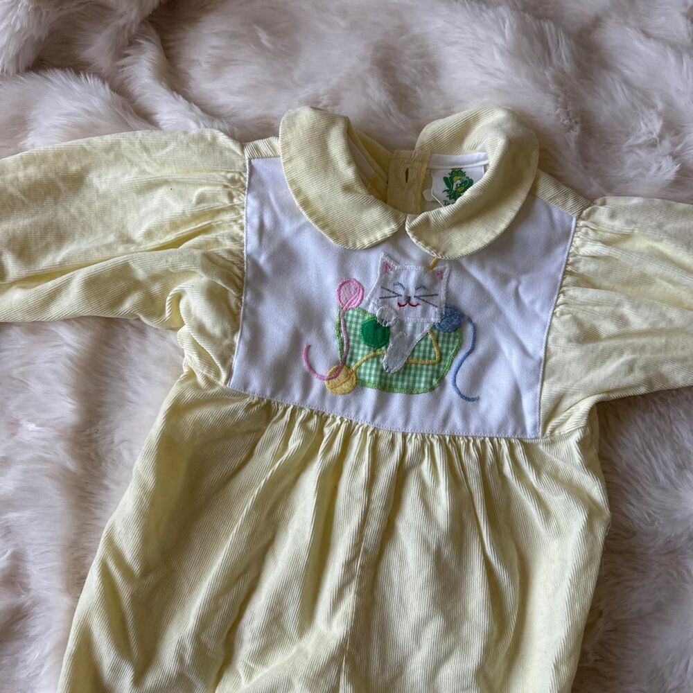 American-vintage Yellow Kids Playsuit-romper